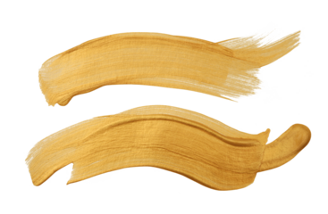 PNG Gold (bronze) glittering color smear brushstroke stain line wave blot on transparent background. Abstract Painting brushstroke texture.