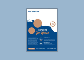 Travel poster design template with flayer layout Holiday Boucher