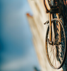 part of an old bicycle - wheel 