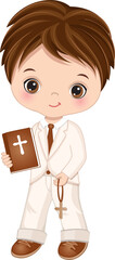 Vector First Holy Communion Cute Little Boy