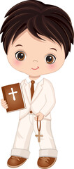 Vector First Holy Communion Cute Little Boy