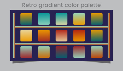 New Retro gradient color palette with vector template