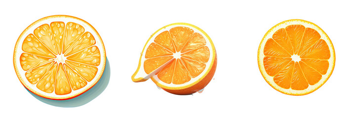 Orange slice on transparent background