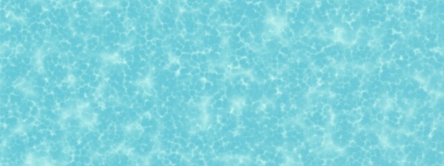 Aqua caustics Blurred transparent blue colored clear calm water surface texture with splashes and bubbles. abstract nature background. Water waves in sunlight.