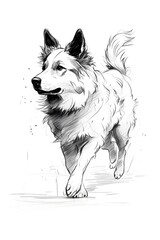 Naklejka premium Valhund pencil drawing