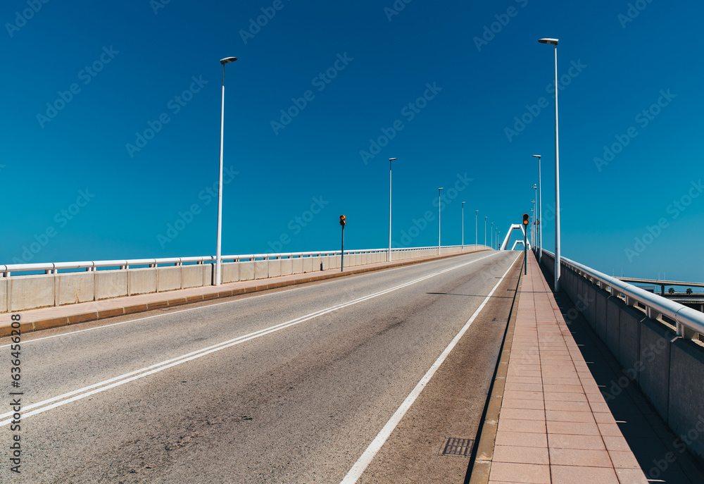 Wall mural Empty freeway on a sunny summer day