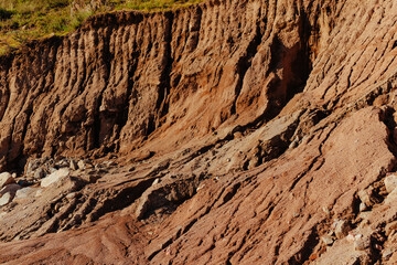 Mountain slope after landslide due to rains