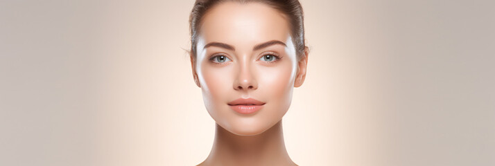 Radiant Woman's Portrait Showcases Flawless Skin with Cosmetic Treatments - Bright and Vibrant Beauty Clinic Image