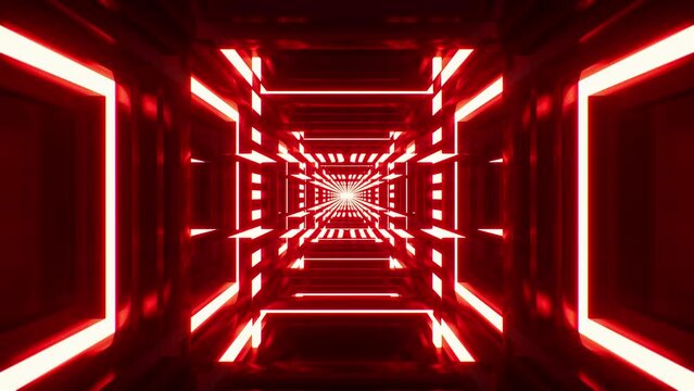 Shining Red Lights Tunnel VJ Loop