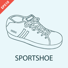 Hand drawn running shoes vector sports design flat isolated illustration