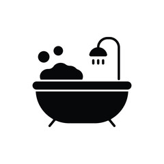 Bathtub - Real Estate related Glyph Icon - EPS Vector