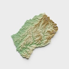 Lesotho Topographic Relief Map  - 3D Render