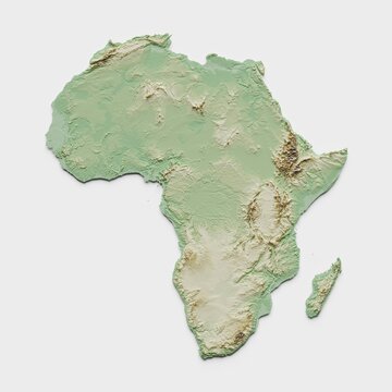 Africa Topographic Relief Map  - 3D Render