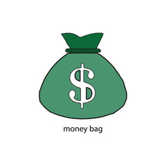 money bag vector type icon