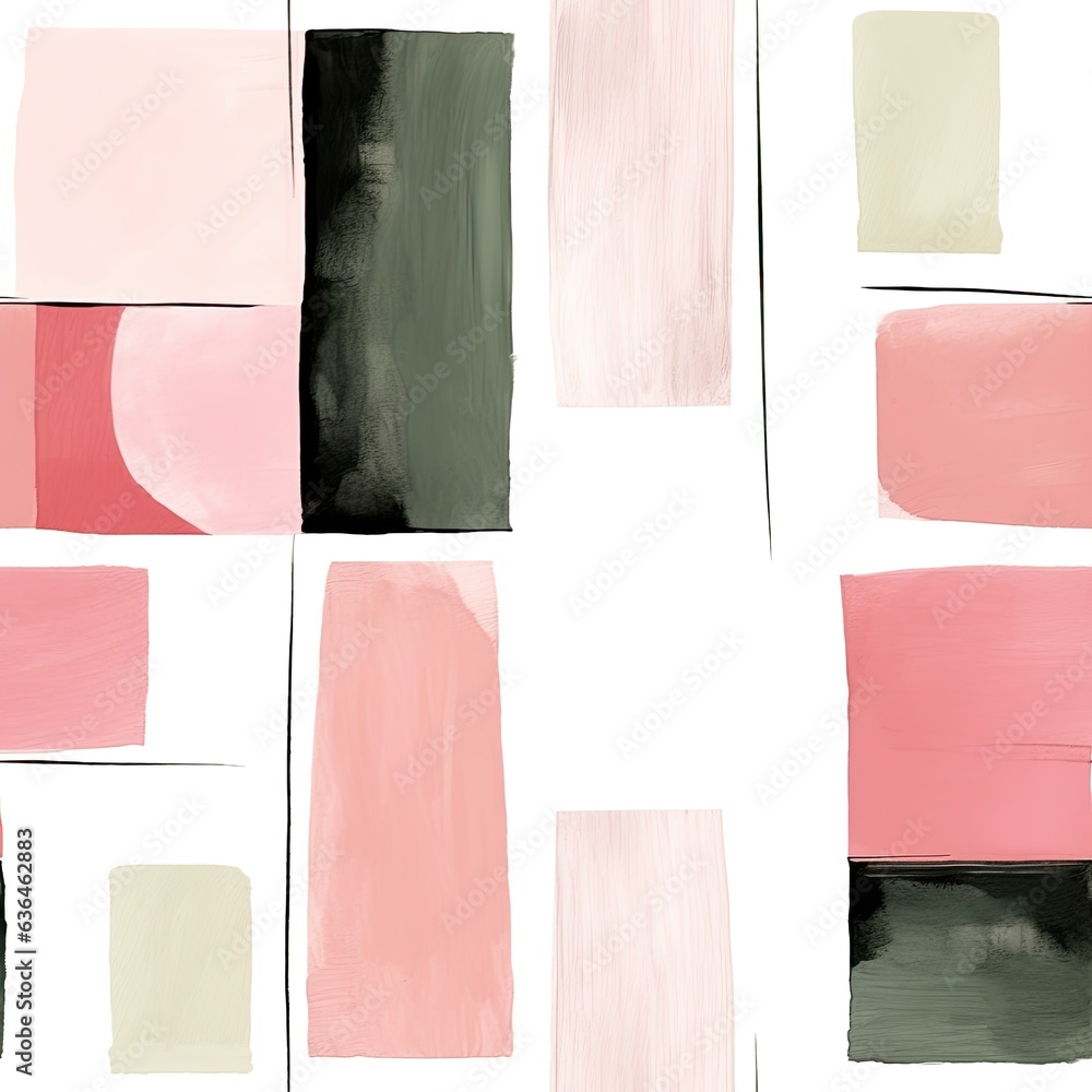 Poster seamless pattern background with abstract watercolor textured geometric figures for printing, packag