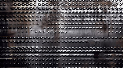 Metal texture, iron plate. Stainless steel plate. Scratched grunge iron plate industrial. Generative AI technology.