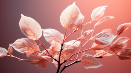 Pink leaf background, Beautiful pink skeletonized leaf on light blue background with round bokeh, Transparent skeleton leaf, skeleton leaves on blurred background closeup 