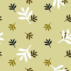 Fototapeta na wymiar Floral seamless leaves pattern for wrapping paper and fabrics and fashion textiles and kids clothes print