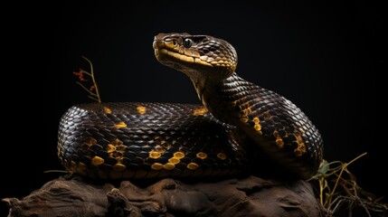 Fototapeta premium Snakes Serpentes are a suborder of the class of reptiles of the Scalyidae division venomous creature predator, fearsome and beautiful dangerous scales and skin .