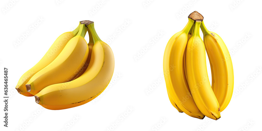 Poster Bananas alone on a transparent background File has clipping path