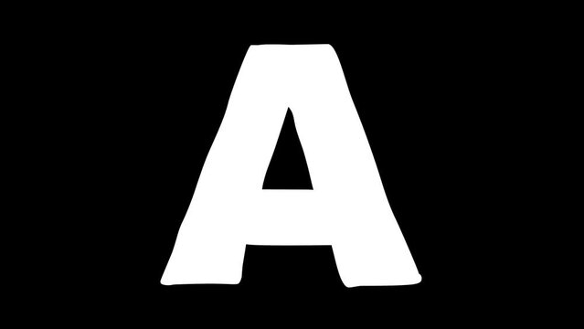 A letter big forming cartoon animation. Compatibile part of alphabet serie. Hand drawn bold educational style for children. Good for education movies, presentation, learning alphabet, etc...