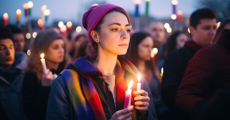 Candlelight vigil for LGBTQ+ rights activists.