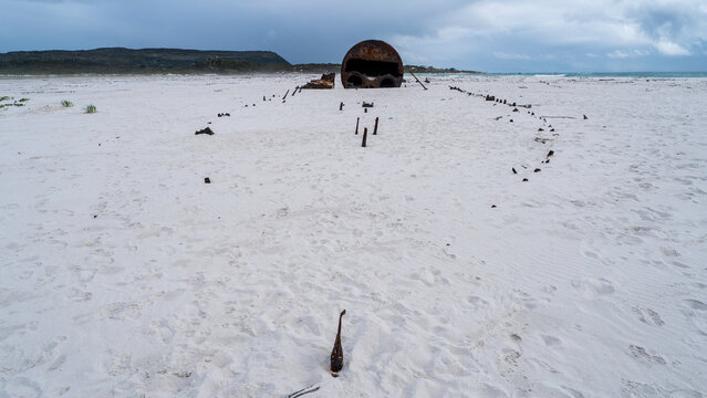 Shipwreck of the Kakapo (1900), Noordhoek Beach, Western Cape, South Africa