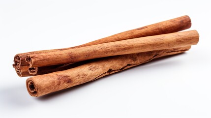 cinnamon on white background