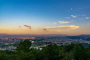 嵐山展望台からの夕景（北海道上川郡高須町）