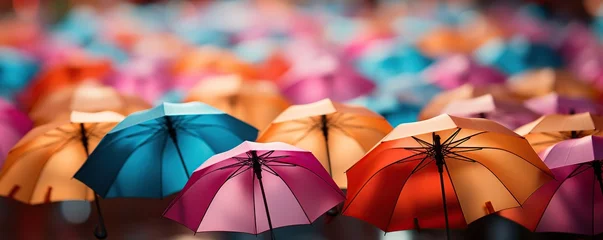 Fotobehang colorful umbrella background © maretaarining