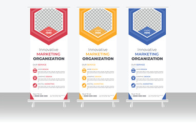 Creative modern rollup banner design template for Agency