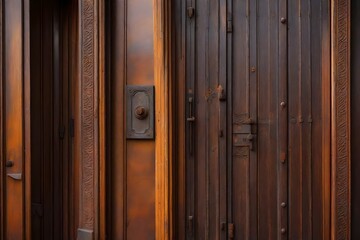 Fototapeta na wymiar an old wooden door or a rusted metal gate.