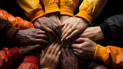 Cultural Unity: Diverse Hands Joined Together in Harmony
