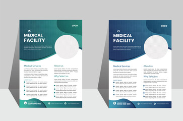 Vector medical healthcare modern flyer design template
