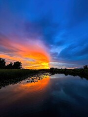 sunset over the lake