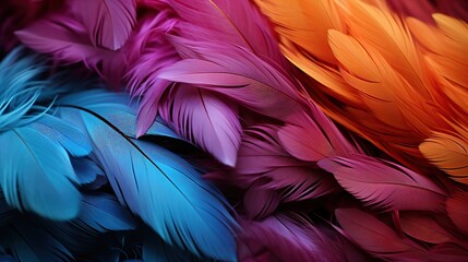 colorful chicken feathers