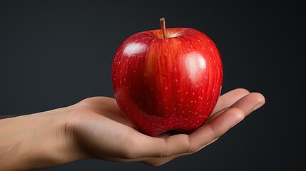 red apple on hand