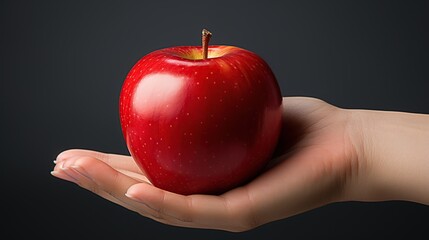 red apple on hand