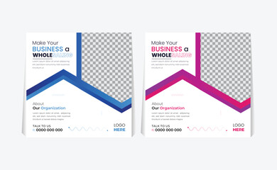 Creative simple social media post design template 