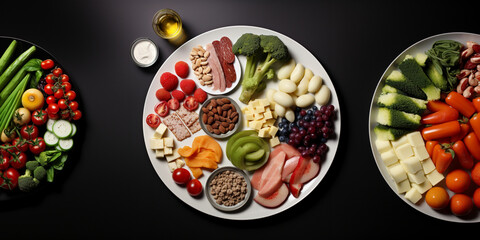 plate of food filled with nutritions, Generative Ai