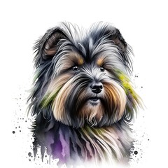 yorkshire terrier on a black background