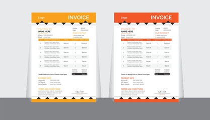 Simple invoice design print and editable vector 