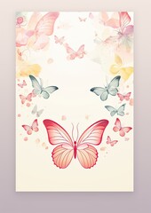 Personalize, Fill in the Blank, design Template Illustration and backgrounds for party and celebration printed invitations, posters, flyers, and banners, birthday, butterfly, butterflies, colorful