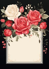 Personalize, Fill in the Blank, design Template Illustration and backgrounds for party and celebration printed invitations, posters, flyers, and banner, rose, flower, black, wedding, funeral, memorial
