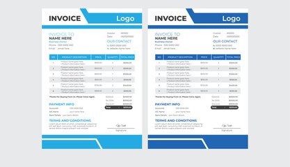 Fototapeta na wymiar Creative Invoice design template with easy calculation
