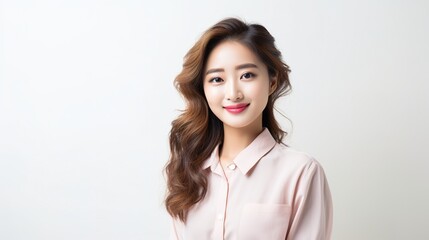 Obraz premium portrait of a beautiful asian businesswoman isolated on white background