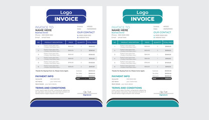 Simple Invoice Design with easy calculation layout 