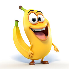 3d rendered illustration of a banana, Concept cartoon style 