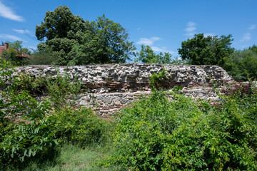 Ruins of Roman fortifications in town of Hisarya, Bulgaria