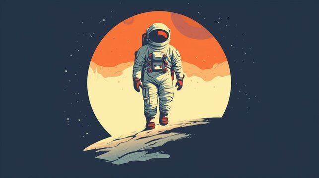Beautiful astronaut vector image illustration